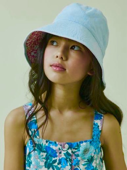 Nwt Athleta Girl Reversible Grotto Blue/Cactus Bucket Hat